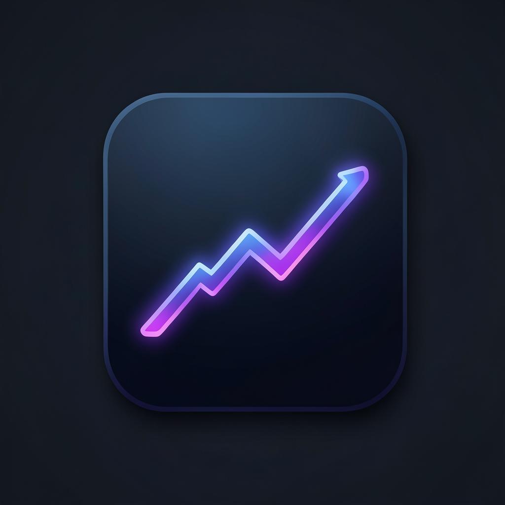 Drift Finance app icon with a glowing indigo rising chart