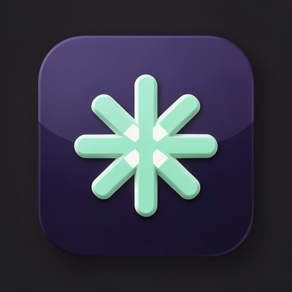 Aster Suite app icon with a mint starburst mark on dark glass